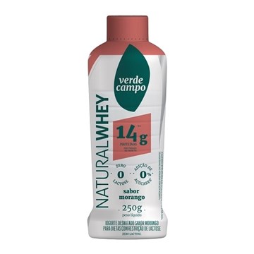 Imagem de Iogurte Natural Whey  14g -  Verde Campo  Morango 250g