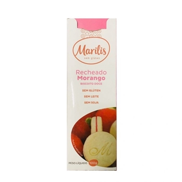 Imagem de Biscoito Recheado Sem Glúten Marilis Morango 100g