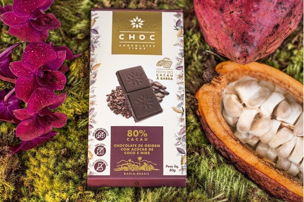 Imagem de CHOC Chocolate 80% Cacau Açúcar de Coco e Nibs 80g
