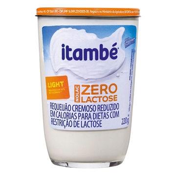 Imagem de Requeijão Cremoso Light Sem Lactose Itambé 220g