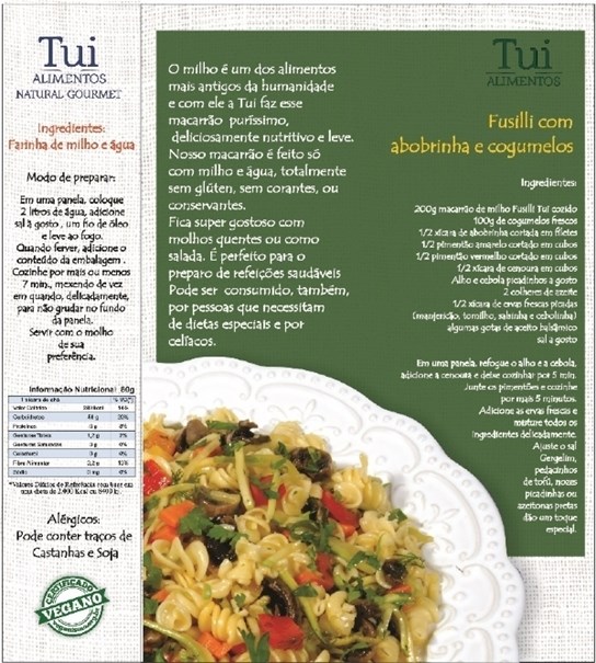 Imagem de Macarrão de Milho Fusilli Tui Alimentos Sem Glúten  200g