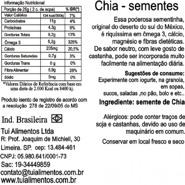 Imagem de Semente de Chia Tui Alimentos 150g