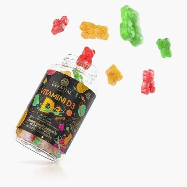 Imagem de Vitamina D - Vitamini D3 (60 gomas 3g) 180g - Essential Nutrition