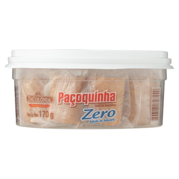 Imagem de Paçoca rolha Dacolonia zero açúcar pote 170g