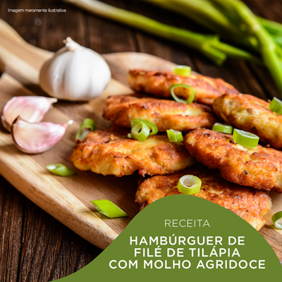 Hamburguer de Filé de Tilápia com Molho Agridoce