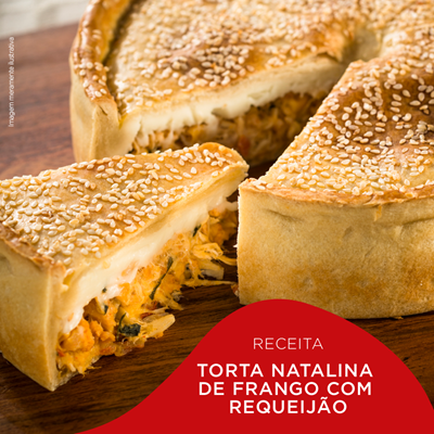 Torta Natalina de Frango com Requeijão