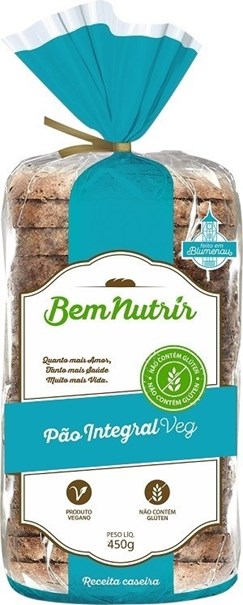 Imagem de Pão Bem Nutrir Integral Veg Sem Glúten Sem Lactose e Vegano 450g