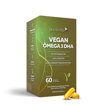 Imagem de Ômega 3 DHA Vegan Pura Vida 60 Caps