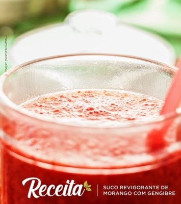 Suco Revigorante De Morango Com Gengibre 🍓