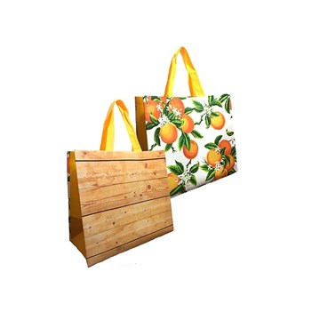 Imagem de Sacola Laminada Reutilizável Anima Verde Laranja