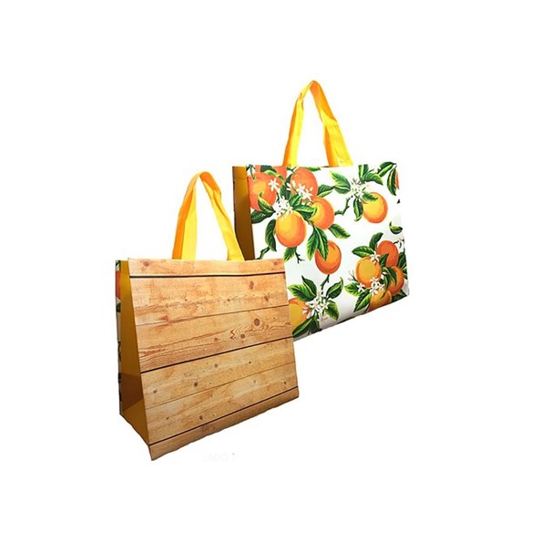 Imagem de Sacola Laminada Reutilizável Anima Verde Laranja