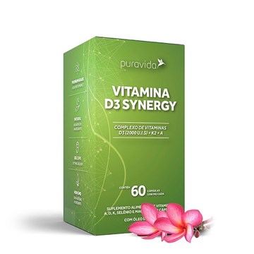 Imagem de Vitamina D3 Sinergy Pura Vida 60 caps