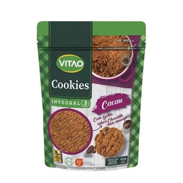 Imagem de Biscoito Cookies Integral Cacau Vitao 200g