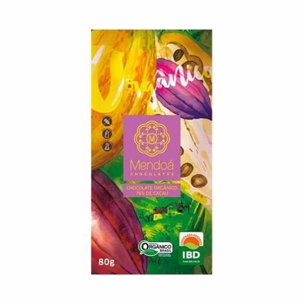 Imagem de Chocolate Orgânico 76% de Cacau Mendoá 80g