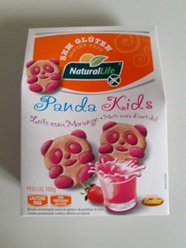 Imagem de Biscoito Panda Kids S/ Glúten Sabor Leite com Morango Natural Life 100g