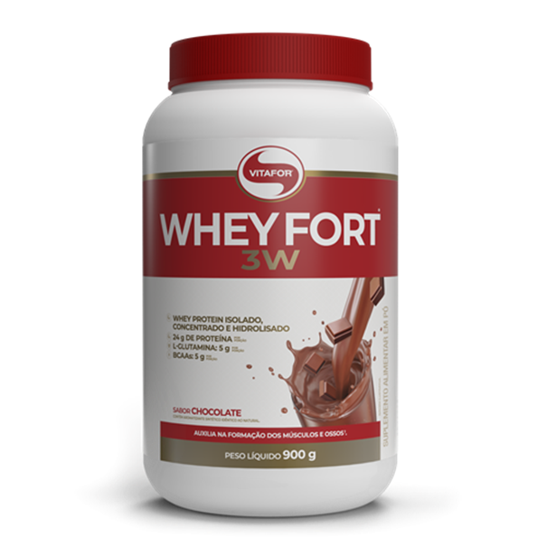 Imagem de Proteína Whey Fort Vitafor 3w Chocolate 900g