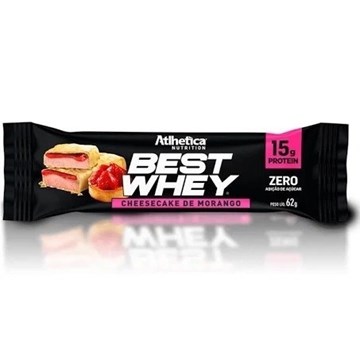 Imagem de Barra de Proteína whey  Atlhetica Cheesecake Morango 62g