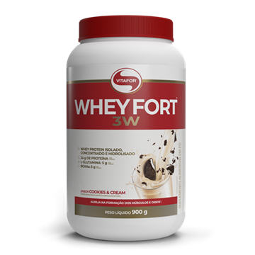 Imagem de Proteína Whey Fort 3w  Cookies Cream 900g  - Vitafor