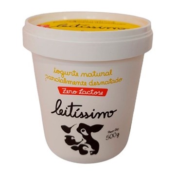 Imagem de Iogurte Natural Parcialmente Desnatado Zero Lactose Leitissimo 500g
