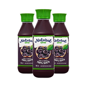 Imagem de Suco de Uva e Maçã  Natural One 180ml