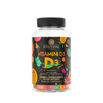 Imagem de Vitamina D - Vitamini D3 (60 gomas 3g) 180g - Essential Nutrition
