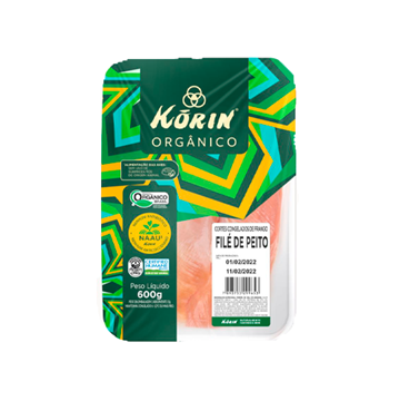 Imagem de Filé de Peito de Frango Korin Congelado Orgânico 600g