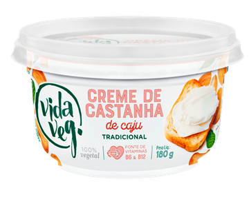 Imagem de Creme de Castanha de Caju Vida Veg Tradicional 180g