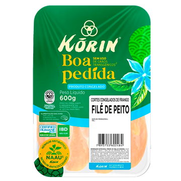 Imagem de Filé de Peito de Frango Korin Livre de Transgênicos 600g
