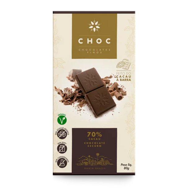 Imagem de CHOC chocolate 70% Cacau escuro 80g