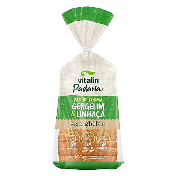 Imagem de Pão de Forma Gergelim e Linhaça Sem Glúten 300g - Vitalin