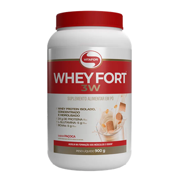 Imagem de Prot Whey Fort 3w Vitafor Pacoca 900g